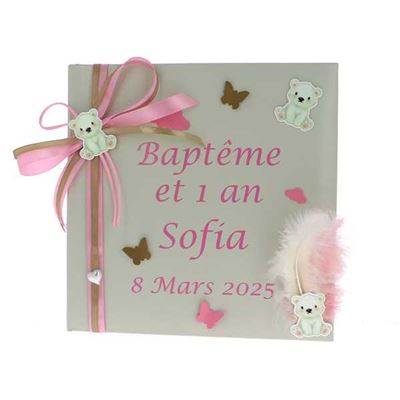 Livre d'Or Baptême Ourson Coloris Au Choix - Baptême Ourson