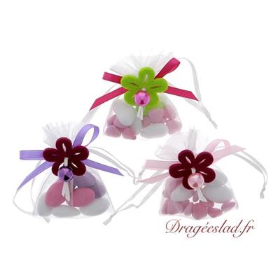 Sachet dragées fleur et perle